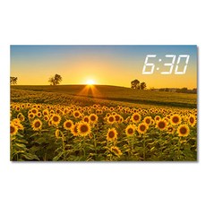 홈마인 캔버스 프린팅 액자 시리즈 LED 시계 해바라기 풍경 800 x 500 mm, 12