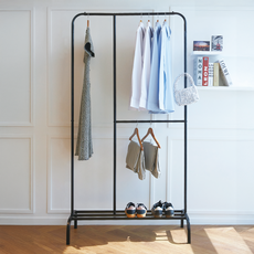 하우디 엔트리플러스 옷걸이 스탠드 행거, 블랙