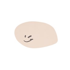 JHCompany 笑臉皮革杯墊, 象牙白