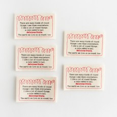 yarna 스프링노트 레터링 빈티지 디자인 패브릭 면 라벨, 레드, 5개