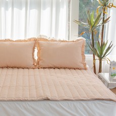 그래이불 나폴나폴 프렌치 프릴 시어서커 여름 침대패드, 베이지