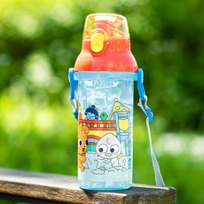 LiLFANT 孩童Kakao Friends彈蓋式肩帶水瓶, 混色, 480ml, 1個