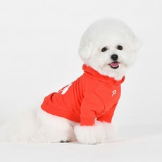 퍼피아 강아지 츄위 후드 티셔츠 TS2084, 레드, 1개