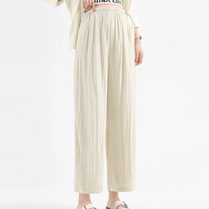 I CAN SIMPLE Yoryu褶皺寬版孕婦涼感褲