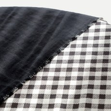 20支紗 Hobo 格紋紗染棉雙層織布料 1492, 黑色, 1個