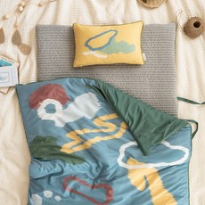 ELENA HEIM Lelime 搖籃曲四季通用午睡被套組 分離式, 哈囉雲朵 微風藍