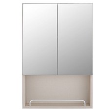 MinoA 鏡面開放式收納櫃 500, 白色, 1個