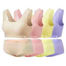 LITTLE RABBIT 女童款U型無痕胸罩 4種+三角內褲 4種組