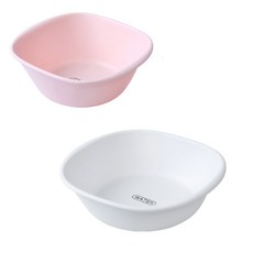 모나코올리브 라파스텔 스퀘어 대야 소 + 중 2종 세트, 핑크, 화이트, 1세트