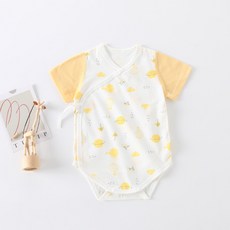 STARDOOR 嬰幼兒 I'm Happy 撞色袖短袖包屁衣