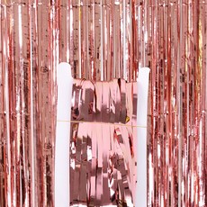 마켓에이 파티장식 수술 은박 커튼 1 x 3 m, 로즈골드, 5개