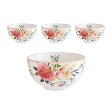 L.loom 普羅旺斯植物風碗, 粉紅色, 4個