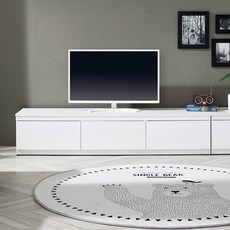 리빙 1단 거실장 1500 방문설치, 화이트