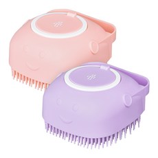 auau 씻어보솔 刷具2件組, 1套, 粉紅色, 紫色