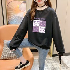 큐티 럭키 베어 프린팅 맨투맨 임산부 상의 임부복