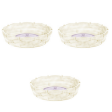 東格蘭朱莫 藤編風格花盆底盤 3入, 米色