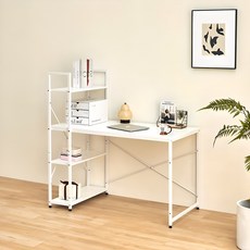 decofurniture 艾恩 組合式 H型書桌 1200, 白色