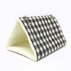 鸚鵡 GORE-TEX 柔軟材質格紋床 中型, 1個, 黑色