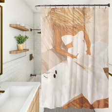 北歐簡約浴室浴簾 Type10 120 x 180 cm L91, 1個, 多色(混合)等, TYPE 10款