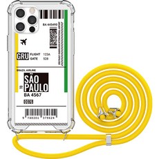 JUST4YOU 보딩 투명방탄 강화 목걸이 휴대폰 케이스