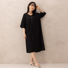 連理枝 女士人造絲自然加工七分袖連身裙 TOPL00