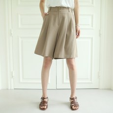 BBAE BBAE 女款雙鈕扣細褶5分褲