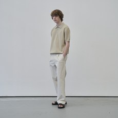 Mind Bridge 亞麻混紡翻領短袖針織衫 MWKT31B1