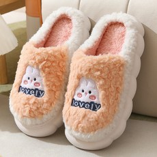 데이소이 귀여운 캐릭터 털 거실화, 08 러블리토끼 오렌지, 1개