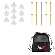 NAYASTYLE TPE 高爾夫短梯 10入 + 木製高爾夫加長梯 10入 + 收納袋套組 GFYP-168-3 + 182-4PU, GFYP-168-3+182-4PU