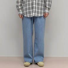 앨빈클로 남성용 냉감 통기성 디럭스 쿨 데님 라이트워싱 와이드 밴딩 팬츠 DLX1306