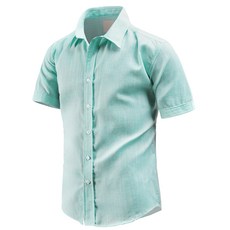 DAKUANG 男款透氣涼感短袖亞麻襯衫 D03D14_ss2596