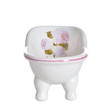 PrettyMe 陶瓷花卉浴室肥皂架, 1個, 粉色花朵