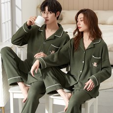 Elsso 情侶款睡眠睡衣 大尺碼上下套裝