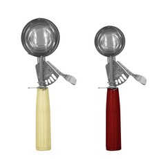 ZEUS 冰淇淋勺No.10+No.24套組, 1組, 10號（象牙色）、24號（紅色）