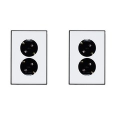 TILINS 雙孔插座 黑色 白色, 2個