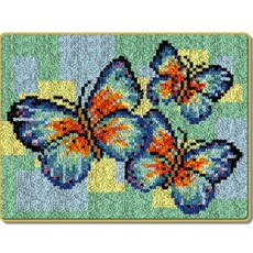 곤충 나비 러그 카펫 DIY 스킬 자수 세트 중국어버전 흰색인쇄메쉬, NO 06, 1세트