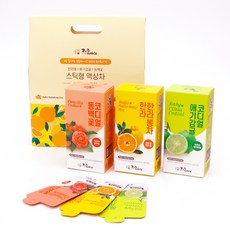 Jeju Story 綜合風味茶濃縮液隨身包禮盒組 3款, 1組, 濟州橘茶 5入+青檸茶 5入+山茶花茶 5入