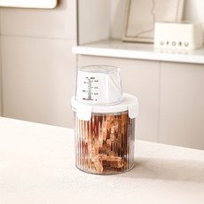 파스텔펫 다용도 계량 밀폐 사료 보관 용기, 투명, 1개, 800ml