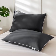 SOHEIM Signature 60支高密度純棉枕頭, 2個, 黑色灰