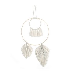 원형 링 벽걸이 마크라메 D_RD_135, 아이보리