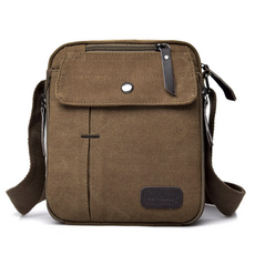 男款帆布多功能肩背包 SH, 卡其色 (SH25)