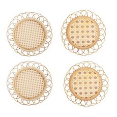 DG生活 蕾絲藤編杯墊 DG-18 2款 x 2入組, 單一顏色, 1個