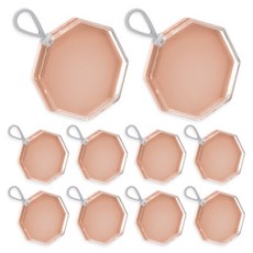 파라다이소 팔각 팩트 퍼프 케이스 쿠션 퍼프 휴대용, 10개, 핑크