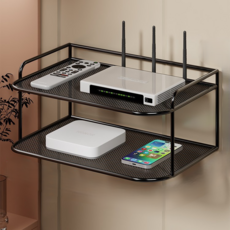 LALA DAY 簡約壁掛層架, 黑色, 2層