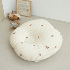 asomn 嬰兒用100支棉刺繡防溢奶枕墊, 小熊