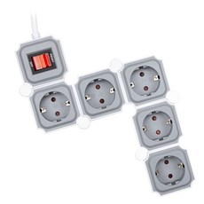 POWER ZONE 俄羅斯方塊 高功率設計省電延長線 5孔, 1個, 1.5m