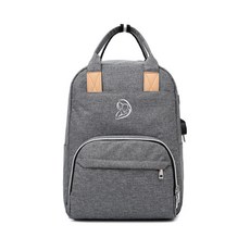 JH Company 拉鍊口袋後背包, 灰色