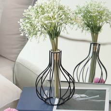 Gongganlove 鐵製試管罐花瓶, 黑色