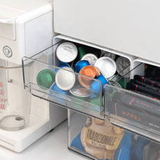 데미무드 슬라이딩 부착식 서랍 소형, 화이트 + 투명창, 1개