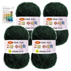 Yarna 大容量高級菜瓜布編織線 100g 4入 + B款印刷圖案 8種套組, 169 深綠色